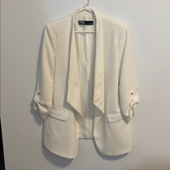 Zara Jackets & Blazers - Zara XL Cream Open-Front Women's Blazer Jacket